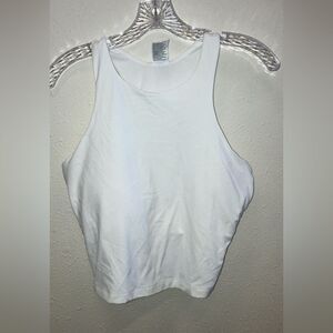All in motion White high neck Sleeveless Women's padded crop top large #711